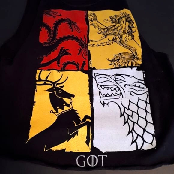 ⚡3/$20⚡ GAME OF THRONES House Sigils Black Women's Tank Top Small SWS - Picture 2 of 3